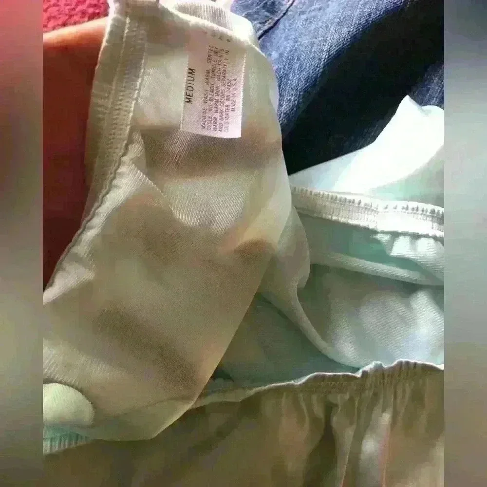 vtg viscose blue PJ bottoms women medium - Picture 4 of 5